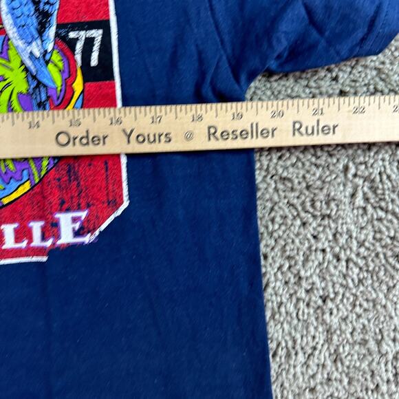 Margaritaville Shirt Mens Medium Blue What The Flip Phlock Trippy Parrot * - Picture 6 of 11